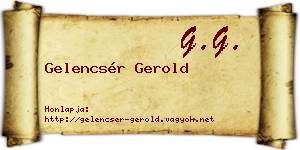 Gelencsér Gerold névjegykártya