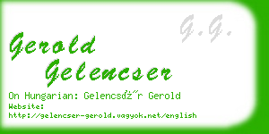 gerold gelencser business card